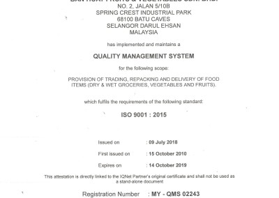 ISO 9001-2015 CERTIFICATE